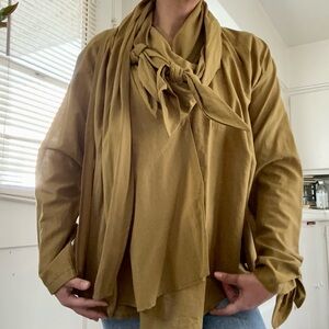Beautiful Cotton Blouse with Scarf Neck